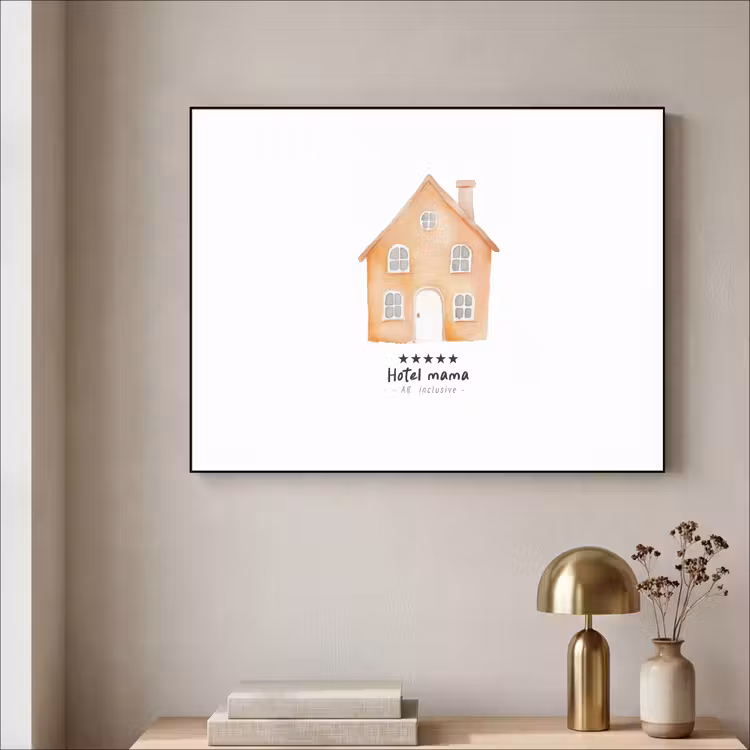 Art Frame - Oranje - Huisje - Quote - Hotel — 3
