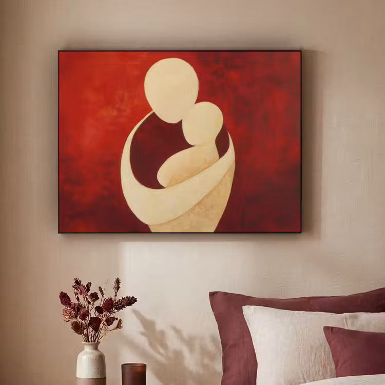 Art Frame - Abstract - Moeder - Kind - Rood — 2