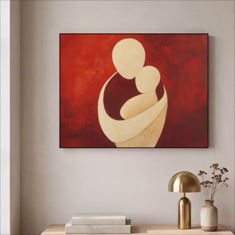 Art Frame - Abstract - Moeder - Kind - Rood — 3