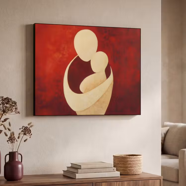 Art Frame - Abstract - Moeder - Kind - Rood — 4