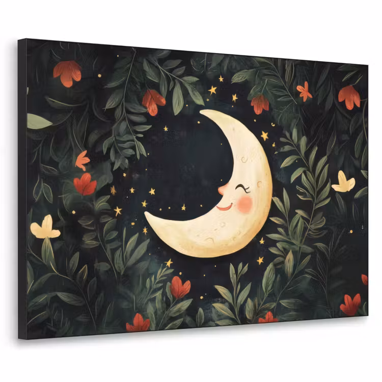 Art Frame - Maan - Bloemen - Nachthemel — 1