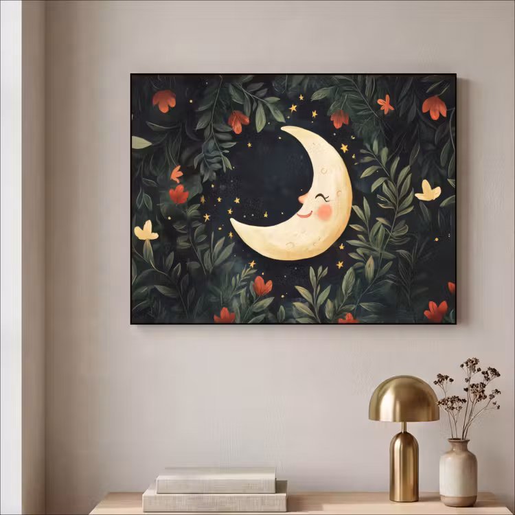 Art Frame - Maan - Bloemen - Nachthemel — 3