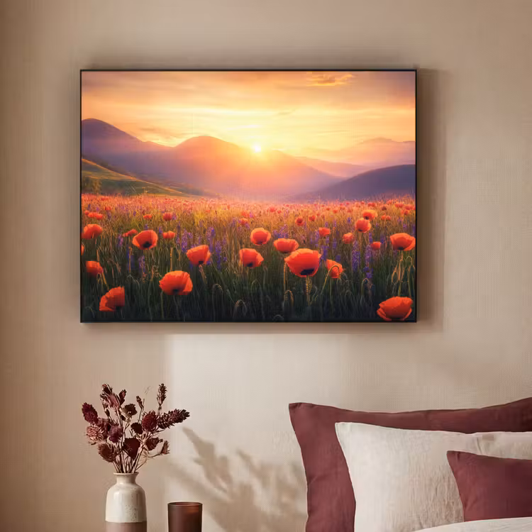 Art Frame - Landschap - Zonsondergang - Bloemenveld — 2