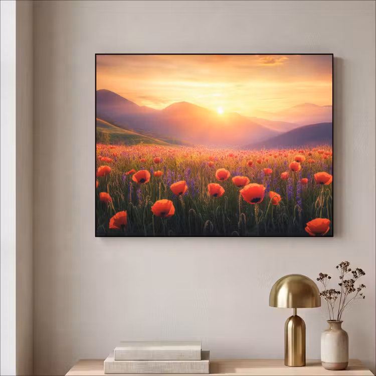 Art Frame - Landschap - Zonsondergang - Bloemenveld — 3