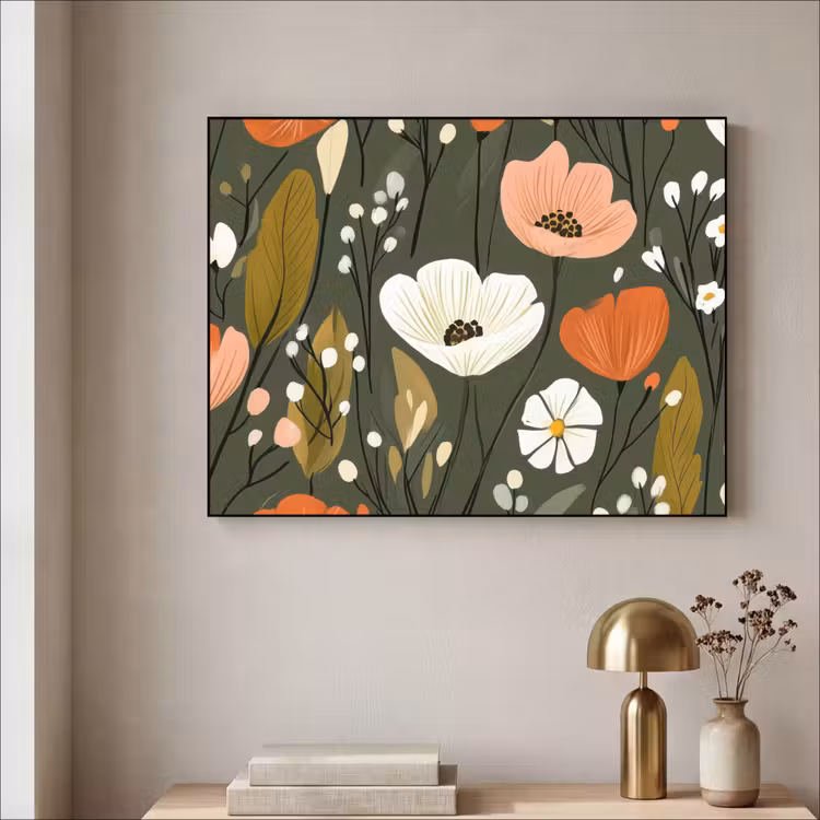 Art Frame - Bloemen - Illustratie - Groen — 3