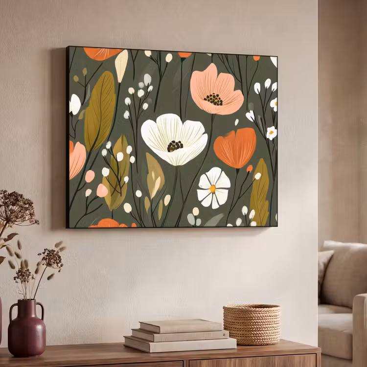 Art Frame - Bloemen - Illustratie - Groen — 4