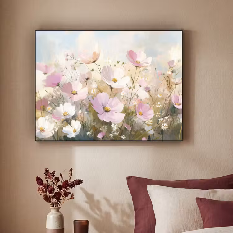 Art Frame - Bloemenveld - Lichte tinten - Geschilderd — 2