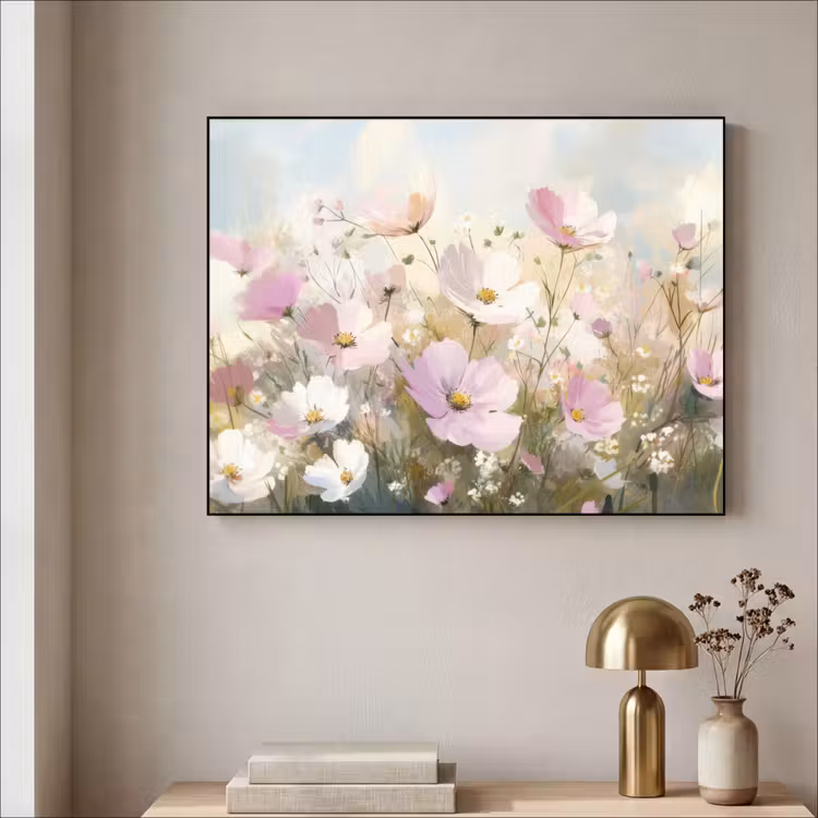 Art Frame - Bloemenveld - Lichte tinten - Geschilderd — 3