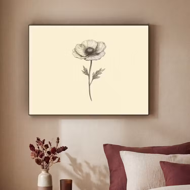 Art Frame - Klaproos - Illustratie - Zwart — 2