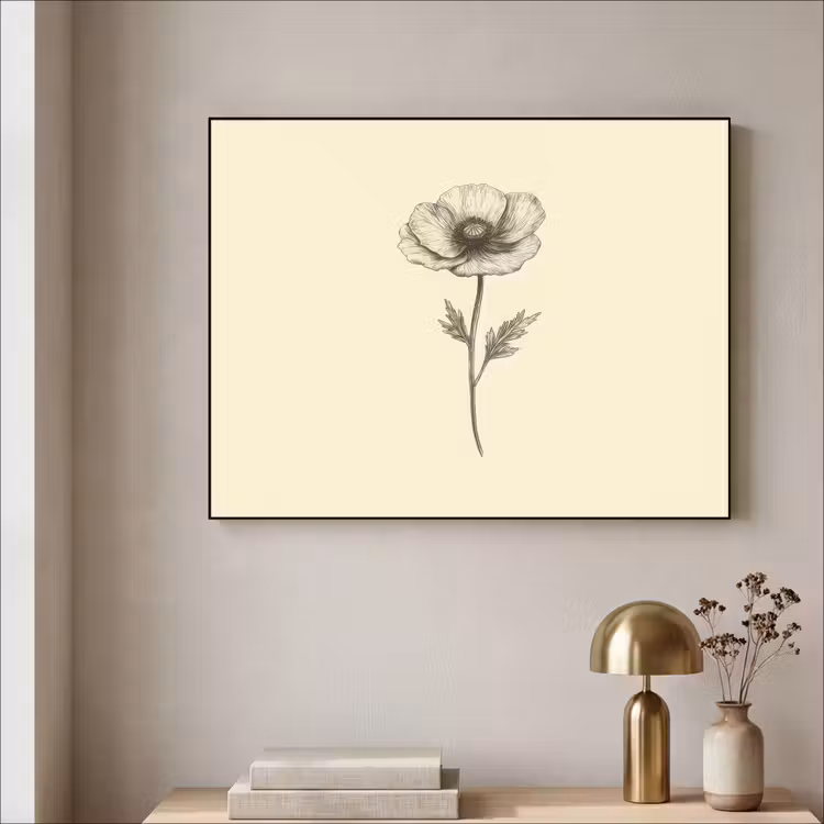 Art Frame - Klaproos - Illustratie - Zwart — 3