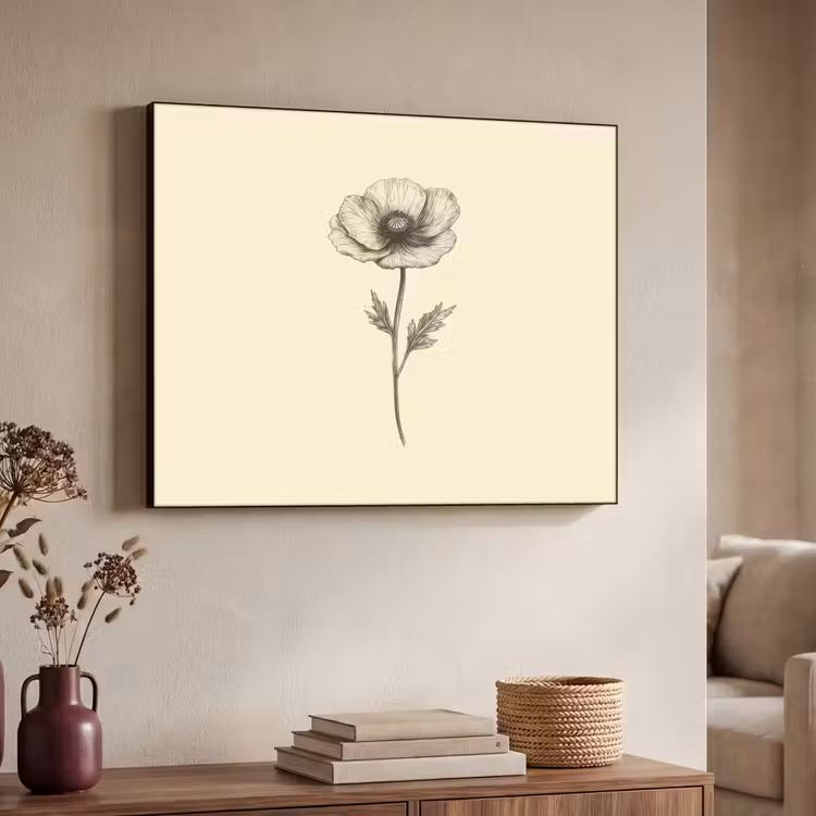Art Frame - Klaproos - Illustratie - Zwart — 4