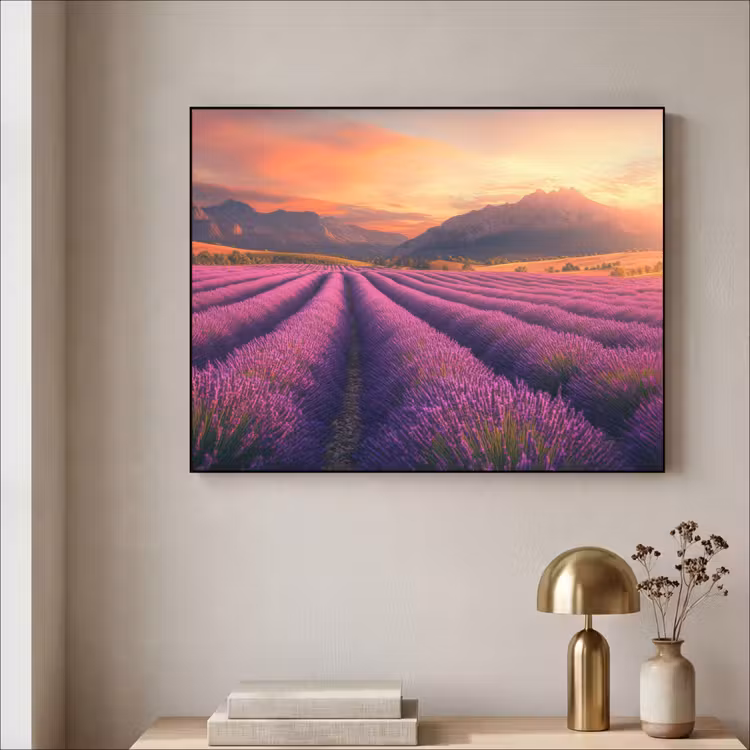 Art Frame - Lavendelveld - Zonsondergang - Paars — 3