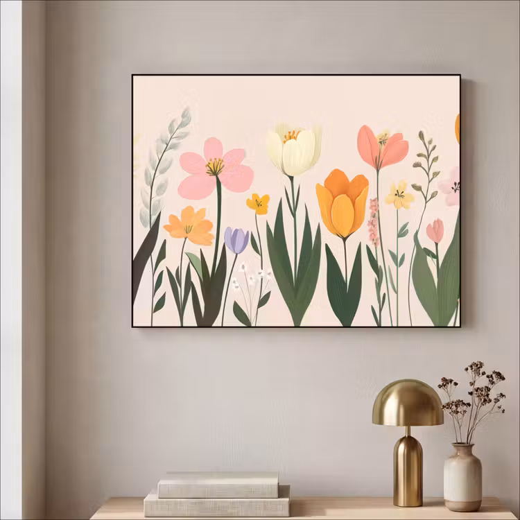 Art Frame - Pasteltinten - Bloemen - Illustratie — 3