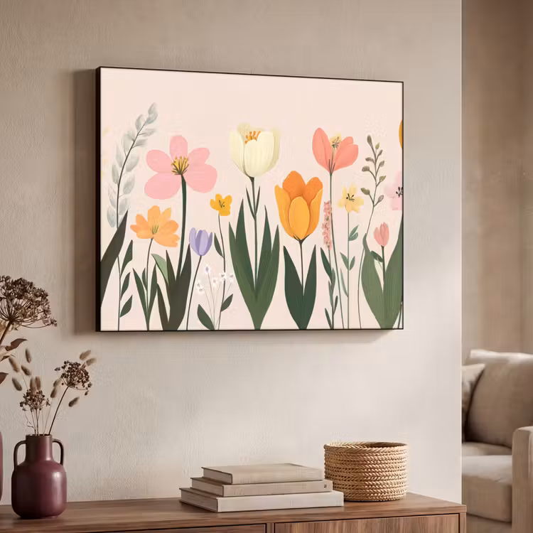 Art Frame - Pasteltinten - Bloemen - Illustratie — 4