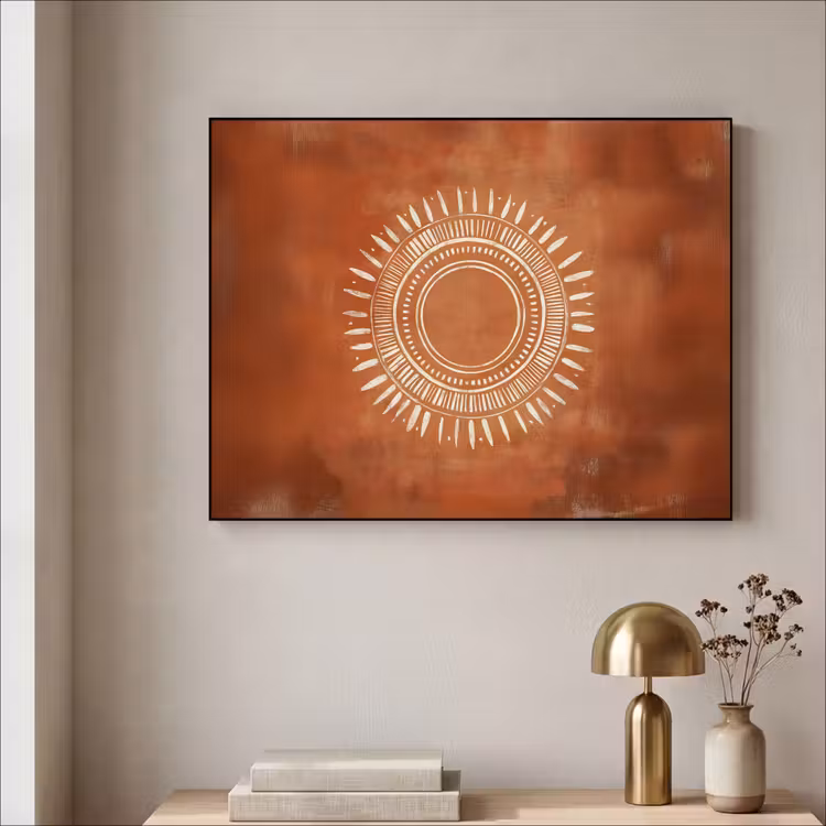 Art Frame - Abstract - Lijnen - Zonnestralen - Roodbruin — 3