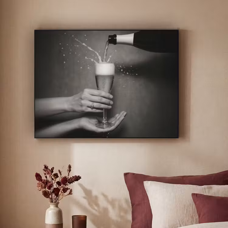 Art Frame - Champagnefles - Glas - Minimalistisch - Spetters — 2