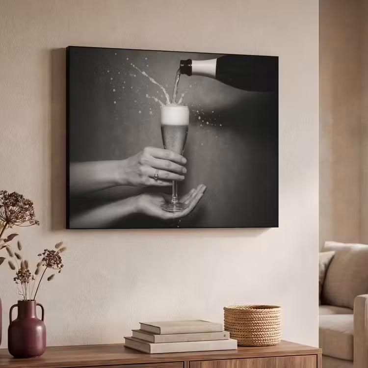 Art Frame - Champagnefles - Glas - Minimalistisch - Spetters — 4