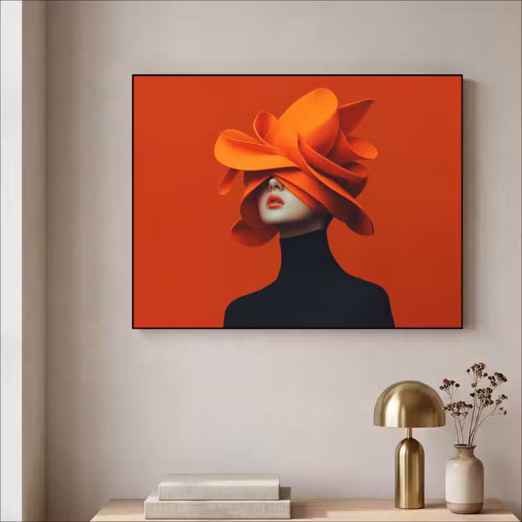 Art Frame - Oranje - Hoed - Vrouw — 3