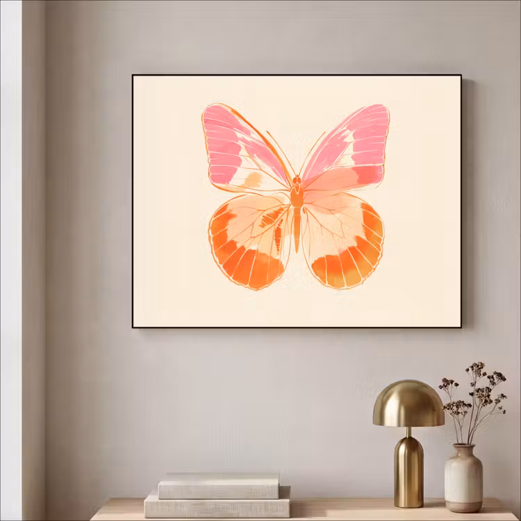 Art Frame - Oranje - Vlinder - Minimalistisch — 3