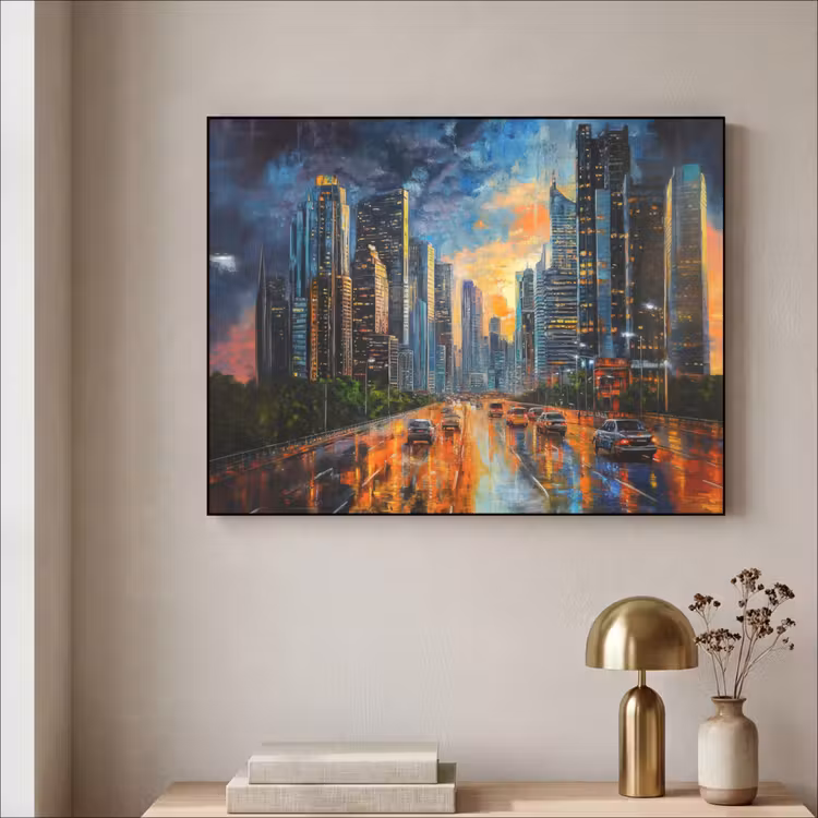 Art Frame - Auto - Skyline - Zon - Blauw — 3
