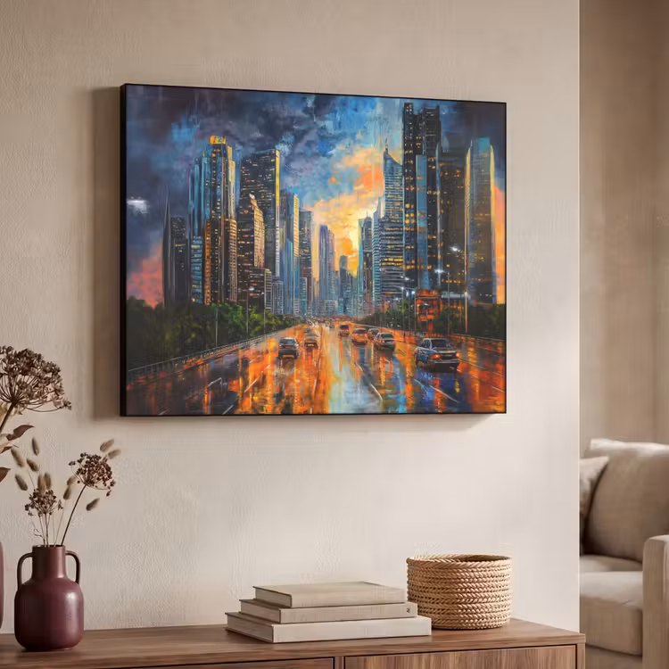 Art Frame - Auto - Skyline - Zon - Blauw — 4