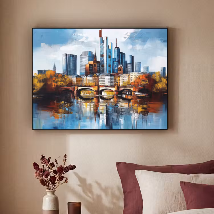 Art Frame - Bomen Frankfurt- Stad - Skyline - Brug — 2