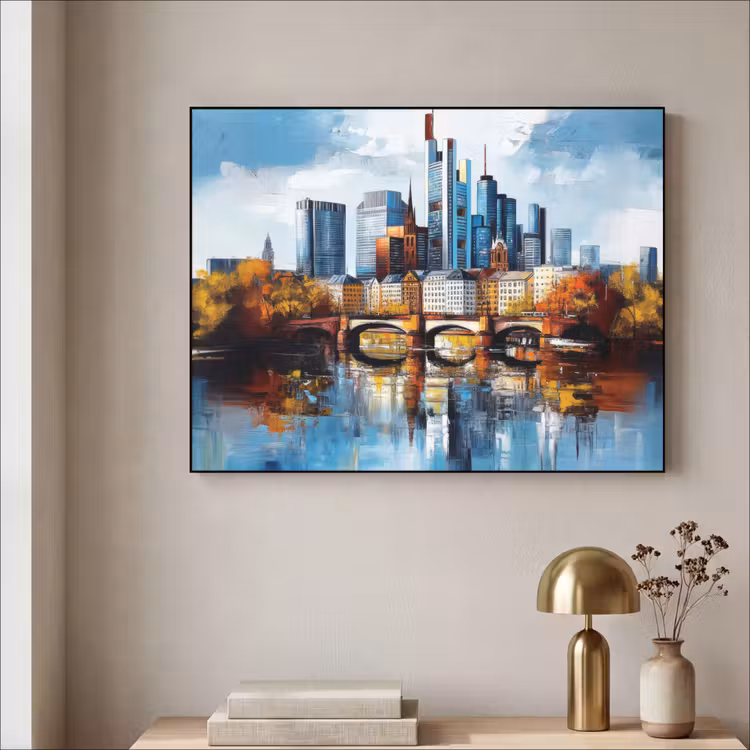 Art Frame - Bomen Frankfurt- Stad - Skyline - Brug — 3