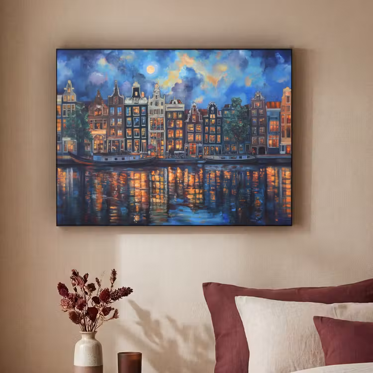 Art Frame - Grachten Amsterdam - Huizen - Stad - Kleurrijk — 2