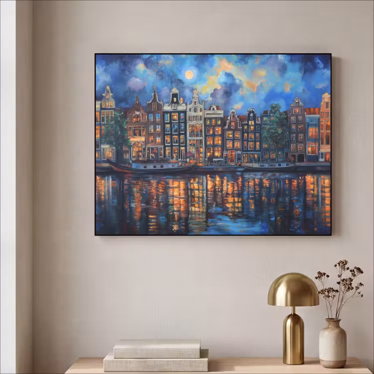 Art Frame - Grachten Amsterdam - Huizen - Stad - Kleurrijk — 3