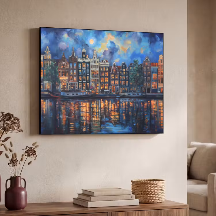 Art Frame - Grachten Amsterdam - Huizen - Stad - Kleurrijk — 4