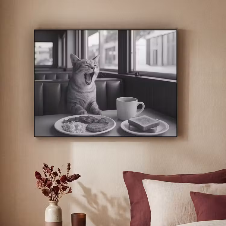 Art Frame - Kat - Koffie - Brood - Zwart — 2