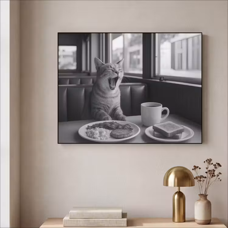 Art Frame - Kat - Koffie - Brood - Zwart — 3