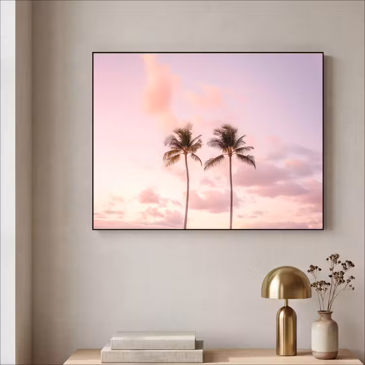 Art Frame - Palmbomen - Paars - Wolken - Lucht — 3