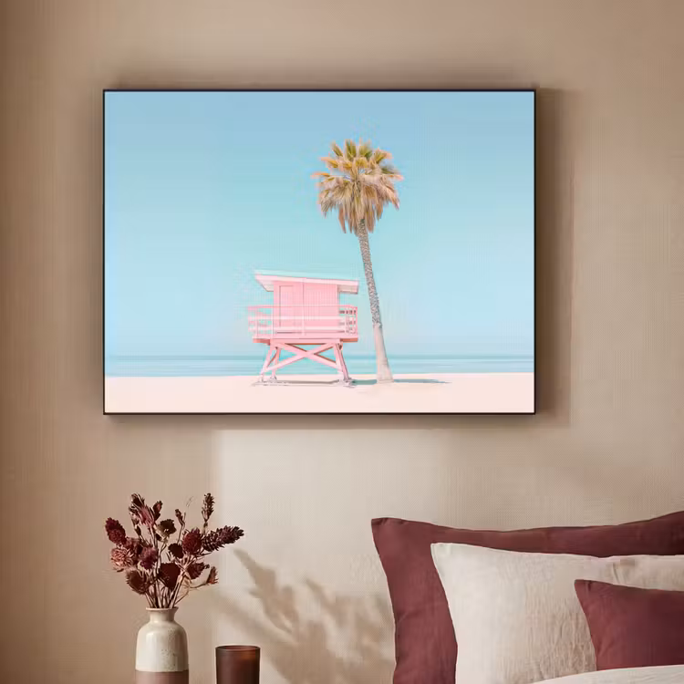 Art Frame - Palmboom - Strandhuis - Roze — 2