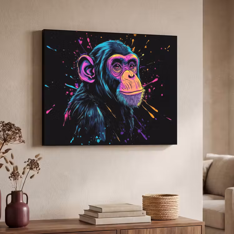 Art Frame - Aap - Verf - Neon - Kleur — 4