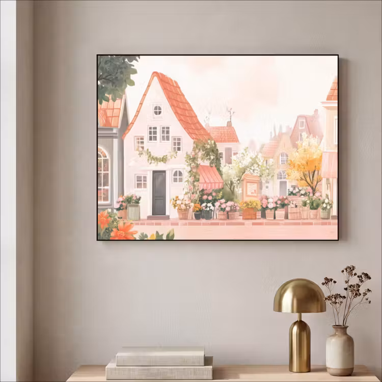 Art Frame - Bloemen - Huizen - Dorp — 3