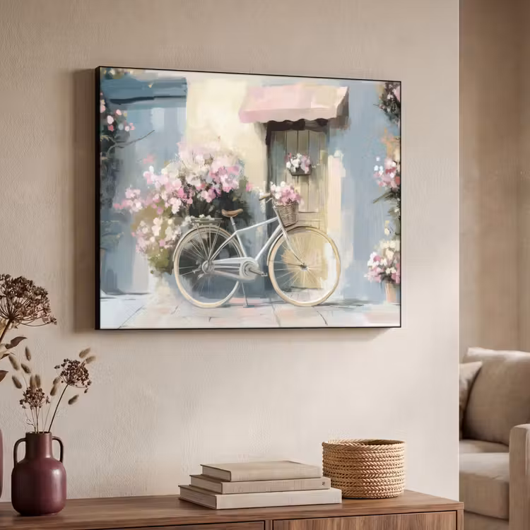 Art Frame - Fiets - Pastelkleuren - Bloemen — 4