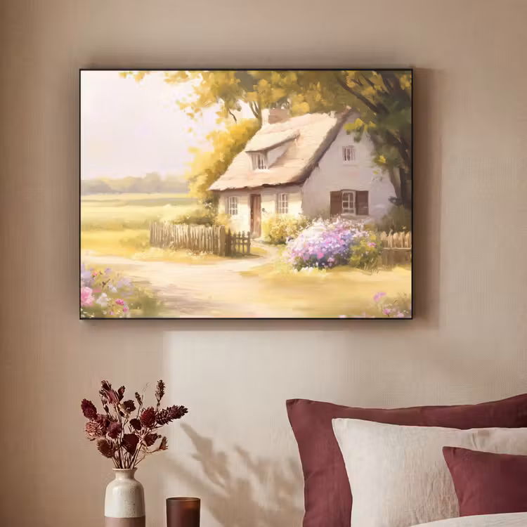 Art Frame - Huisje - Hout - Bloemen — 2