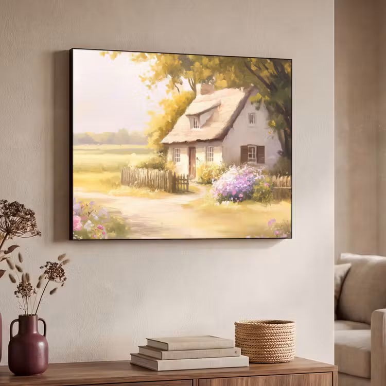 Art Frame - Huisje - Hout - Bloemen — 4