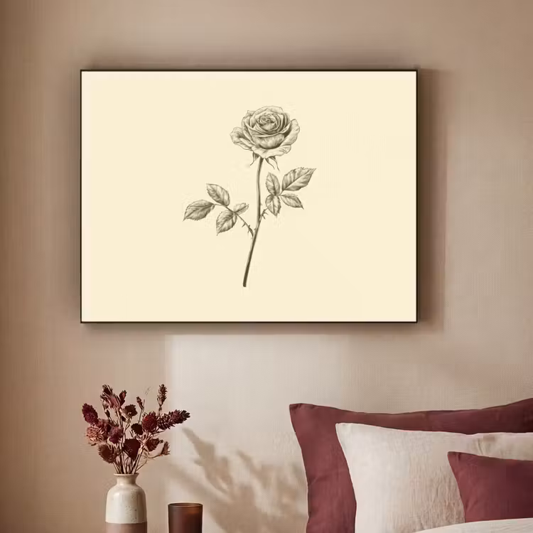 Art Frame - Illustratie - Zwart - Roos — 2