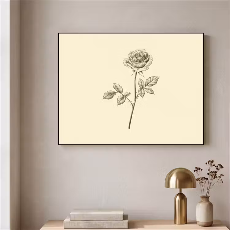Art Frame - Illustratie - Zwart - Roos — 3