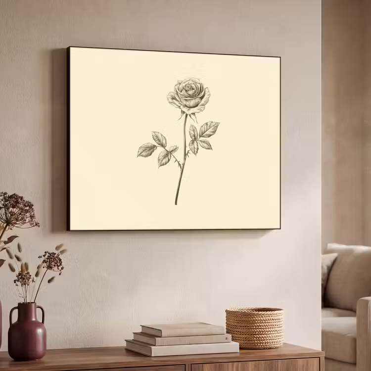 Art Frame - Illustratie - Zwart - Roos — 4