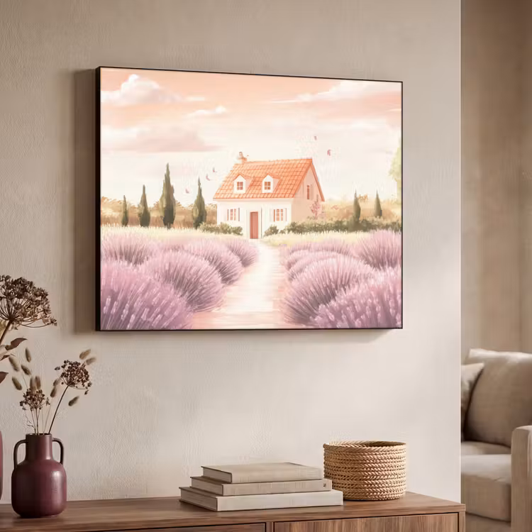 Art Frame - Lavendelveld - Huis - Paars — 4