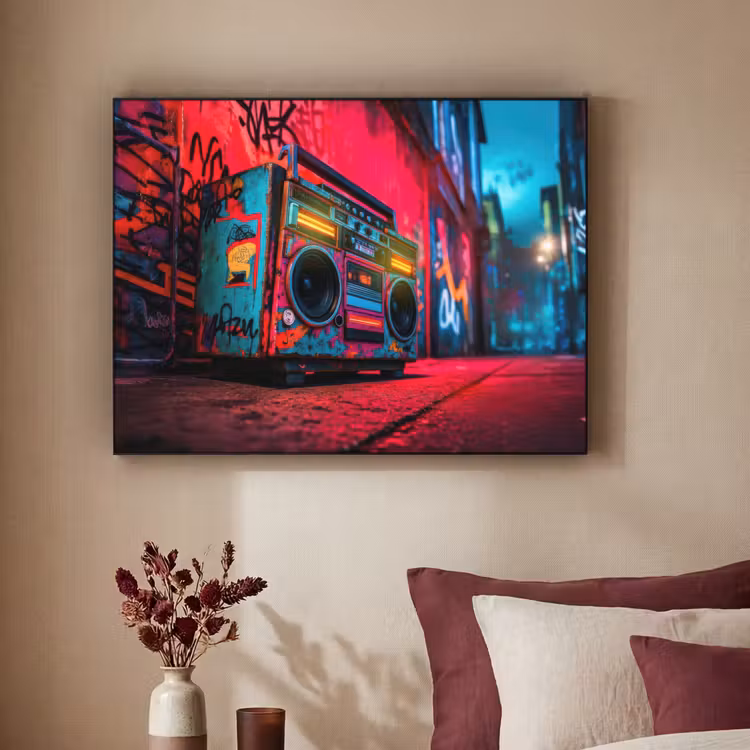 Art Frame - Boombox - Rood - Graffiti - Neon — 2