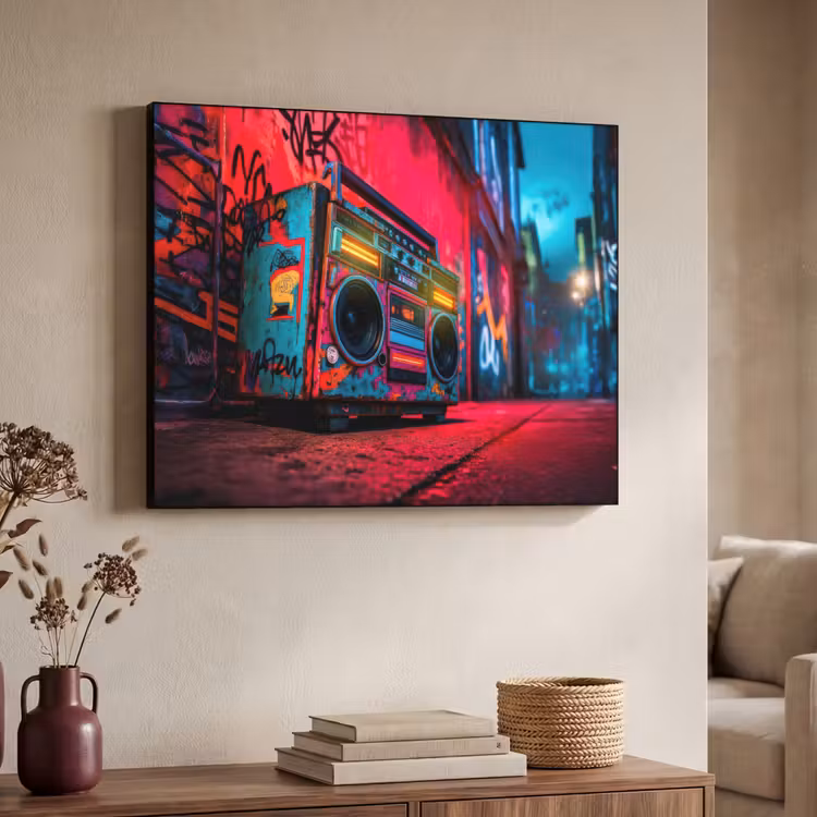 Art Frame - Boombox - Rood - Graffiti - Neon — 4