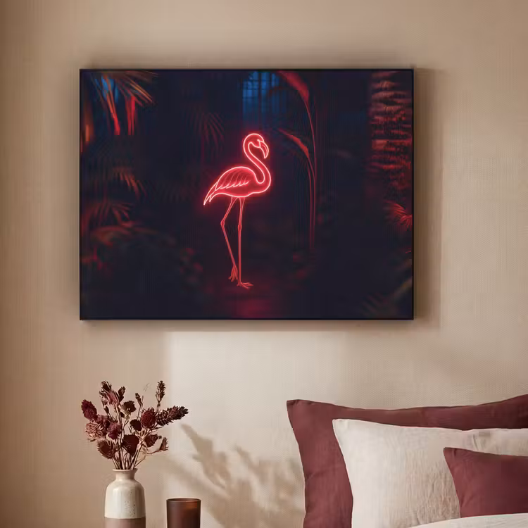 Art Frame - Flamingo - Roze - Neon - Licht — 2