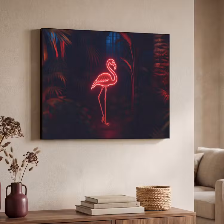 Art Frame - Flamingo - Roze - Neon - Licht — 4