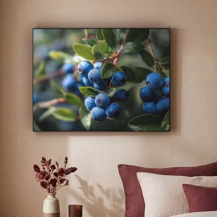 Art Frame - Blauwe bessen - Dauwdruppels - Natuurlijk licht — 2