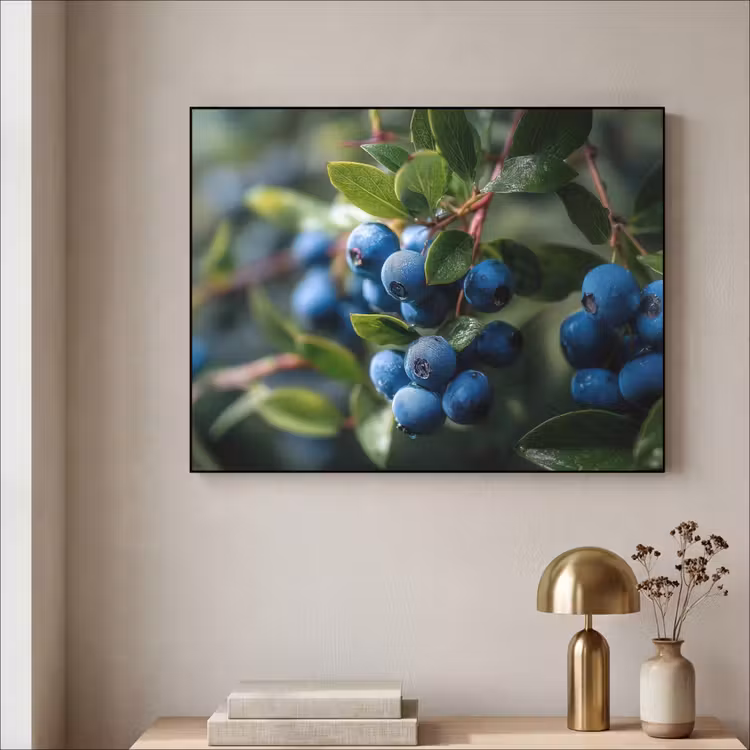 Art Frame - Blauwe bessen - Dauwdruppels - Natuurlijk licht — 3