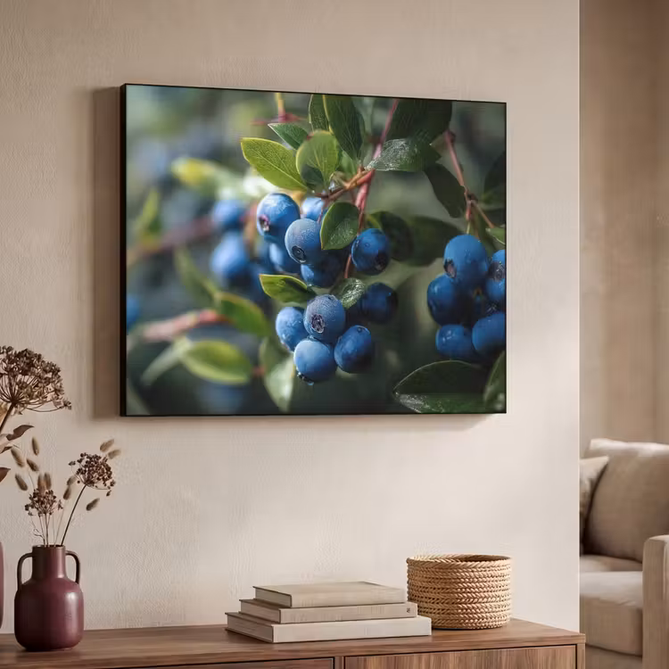 Art Frame - Blauwe bessen - Dauwdruppels - Natuurlijk licht — 4